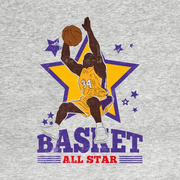 Oneal Basketball Shaq Attack Los Angeles 34 All Star by TEEWEB